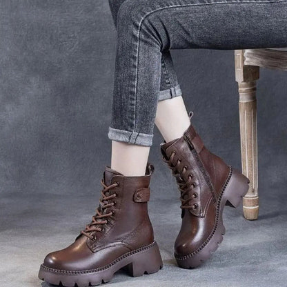 Women's Orthopedic Lace-Up Platform Ankle Boots