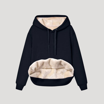 Women's Oversized Fleece-Lined Hoodie with Kangaroo Pocket