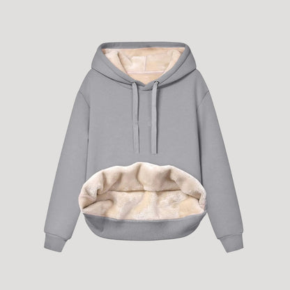 Women's Oversized Fleece-Lined Hoodie with Kangaroo Pocket