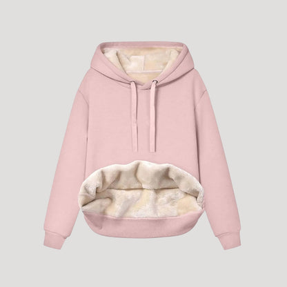 Women's Oversized Fleece-Lined Hoodie with Kangaroo Pocket