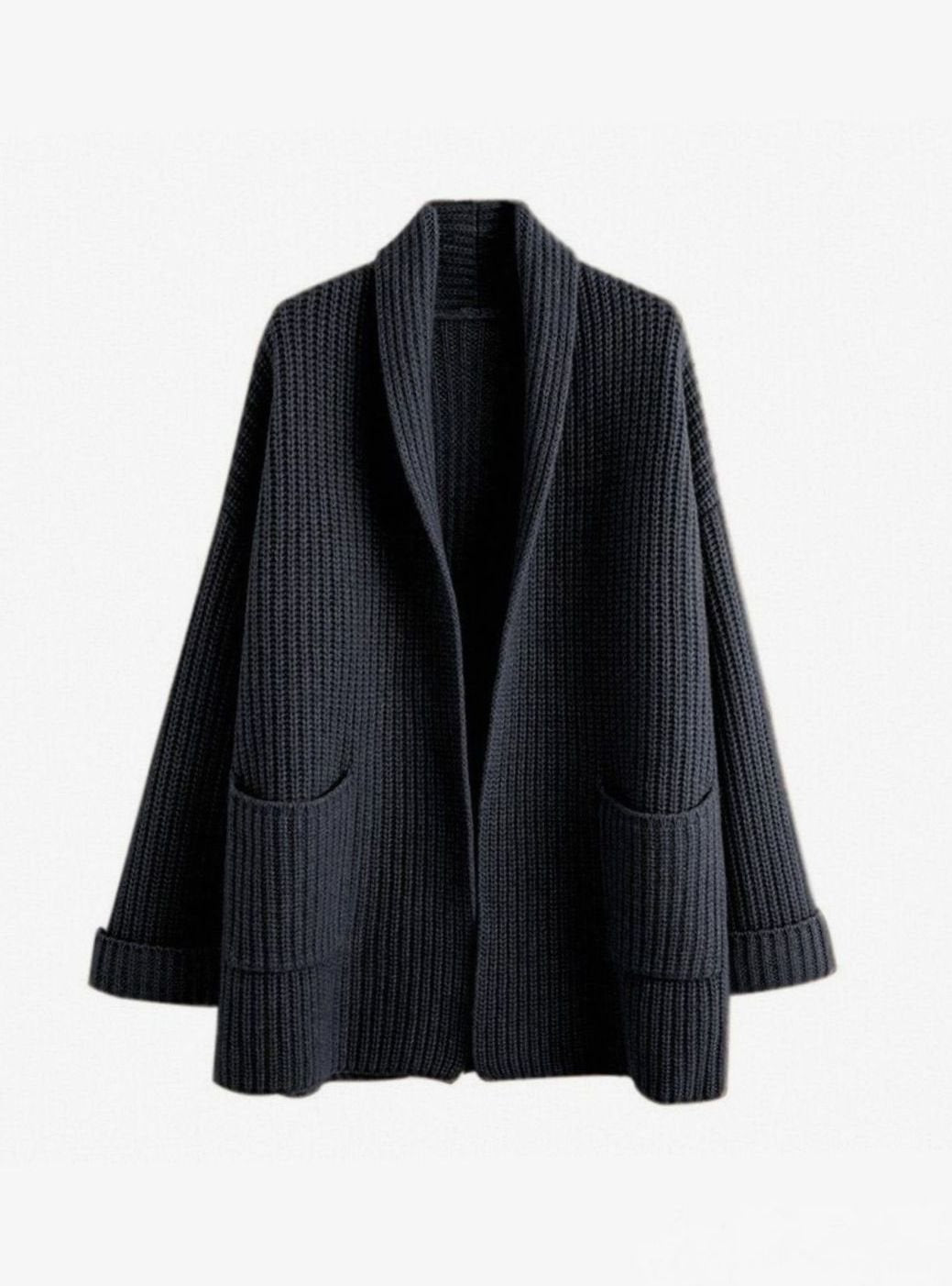 Women's Oversized Relaxed-Fit Long Knit Cardigan with Pockets