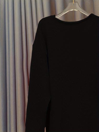 Women's Oversized V-Neck Sweater with Pattern