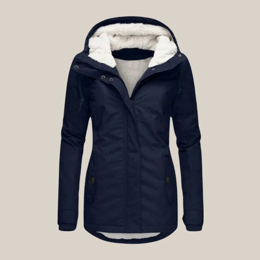 Women's Quilted Winter Coat with Sherpa Fleece Lined Hood