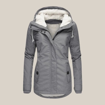 Women's Quilted Winter Coat with Sherpa Fleece Lined Hood