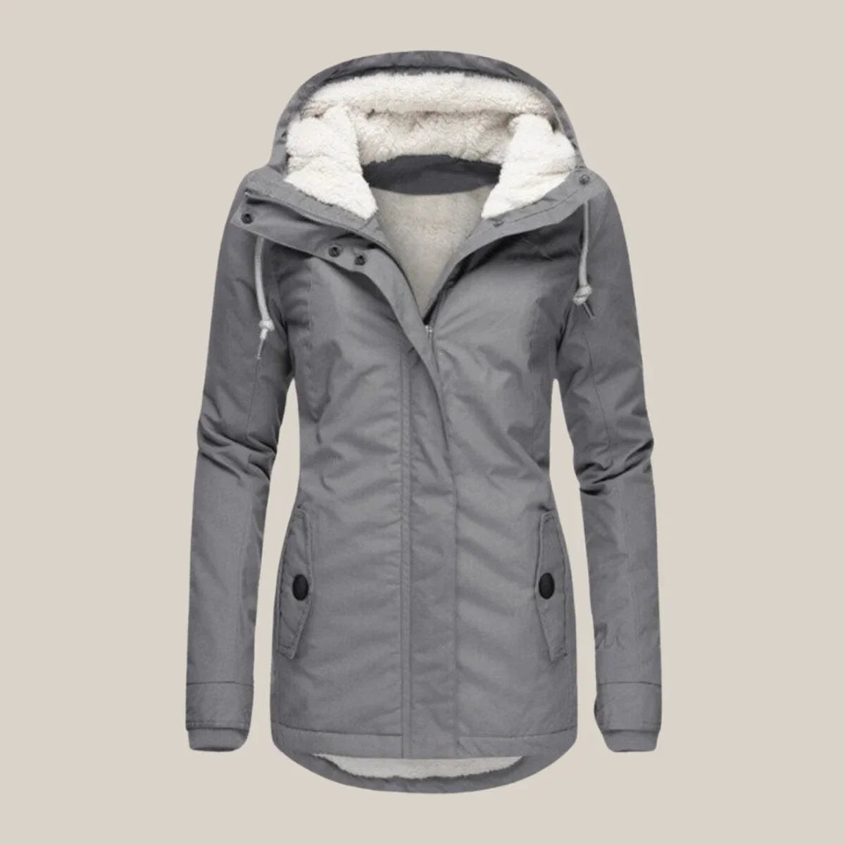 Women's Quilted Winter Coat with Sherpa Fleece Lined Hood
