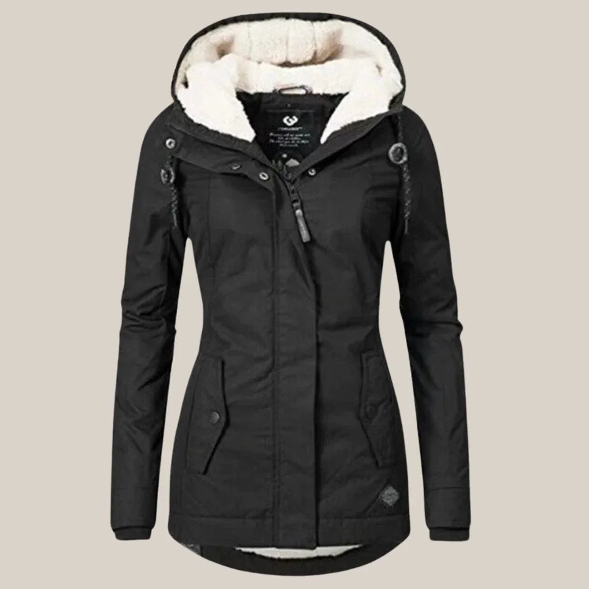 Women's Quilted Winter Coat with Sherpa Fleece Lined Hood