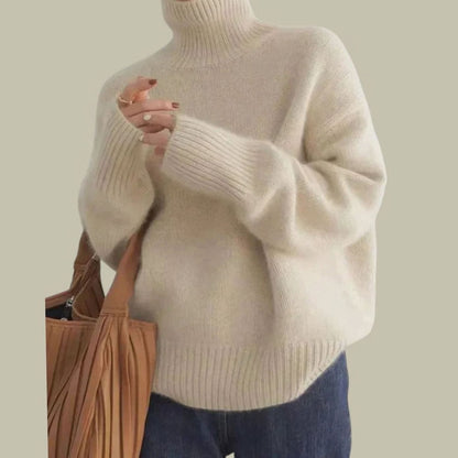 Women's Relaxed-Fit Merino Wool Turtleneck Sweater