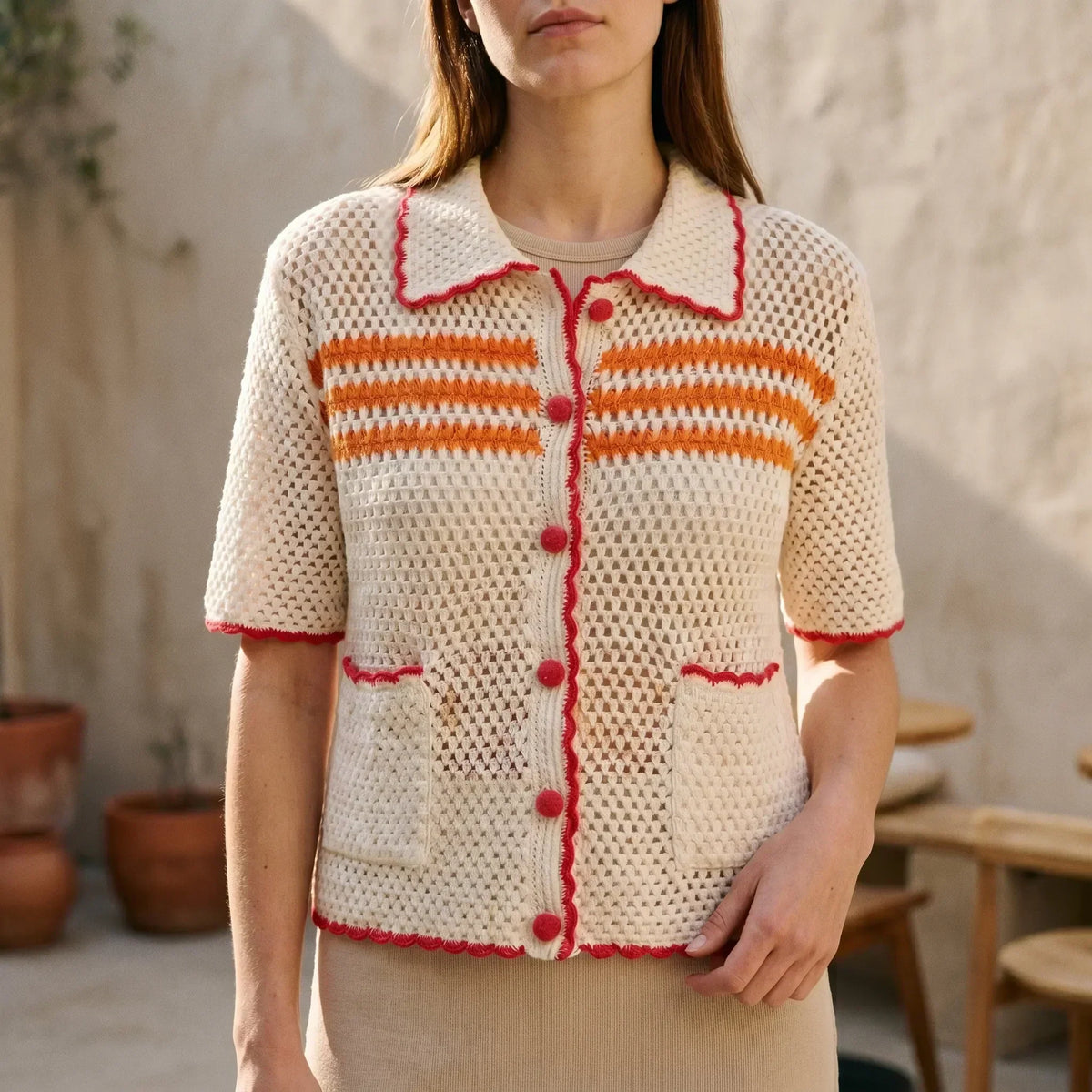 Women's Retro Short-Sleeve Summer Cardigan
