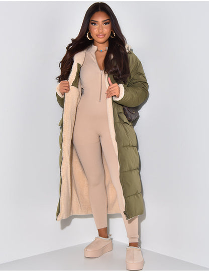 Women's Reversible Winter Jacket with Two Looks in One