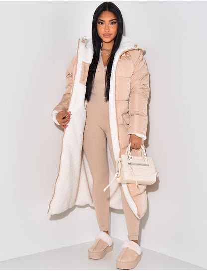 Women's Reversible Winter Jacket with Two Looks in One