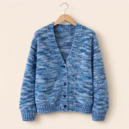 Women's Striped Open-Front Long-Sleeve Knit Cardigan