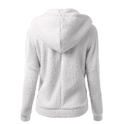 Women's Stylish Hooded Zip-Up Winter Fleece Jacket