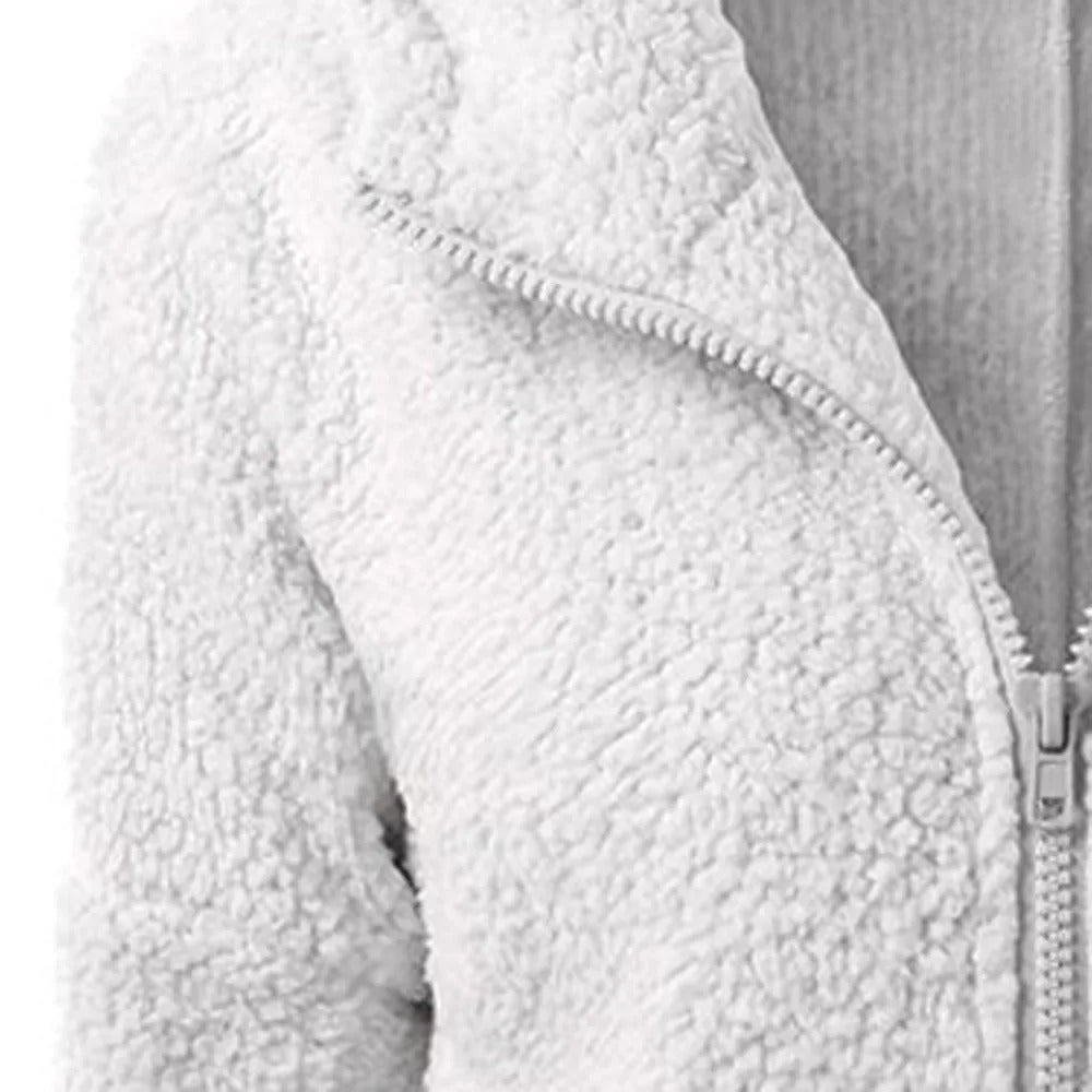 Women's Stylish Hooded Zip-Up Winter Fleece Jacket