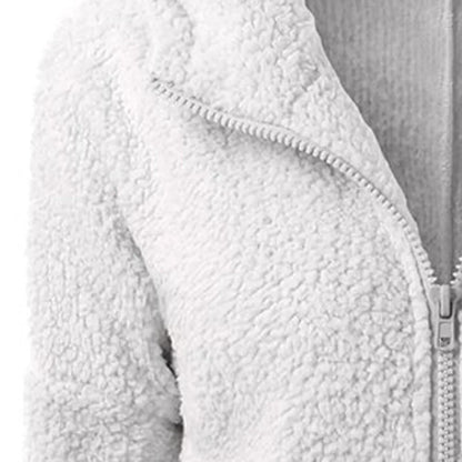 Women's Stylish Hooded Zip-Up Winter Fleece Jacket