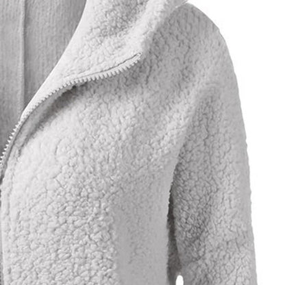 Women's Stylish Hooded Zip-Up Winter Fleece Jacket