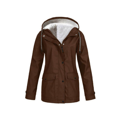 Women's Warm Waterproof Winter Jacket with Zipper