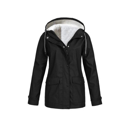Women's Warm Waterproof Winter Jacket with Zipper
