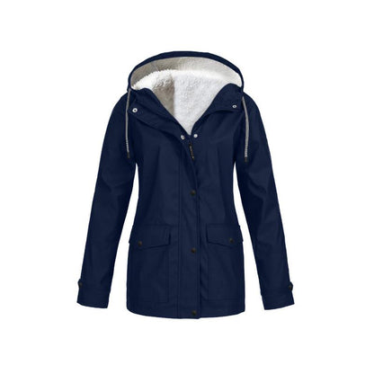 Women's Warm Waterproof Winter Jacket with Zipper