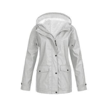 Women's Warm Waterproof Winter Jacket with Zipper
