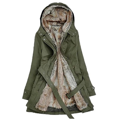 Women's Warm Winter Jacket with Faux Fur and Stylish Lining