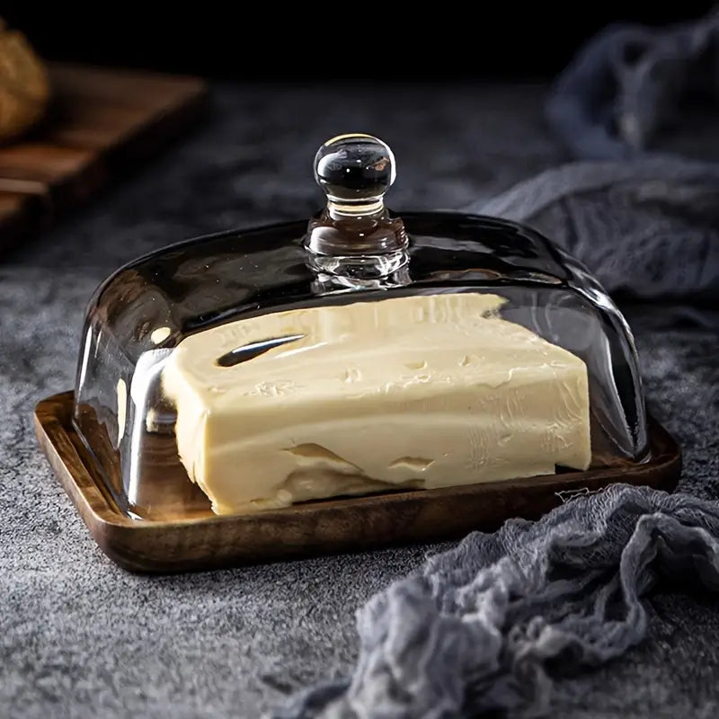 Elegant Wooden Butter Serving Dish - Cofik