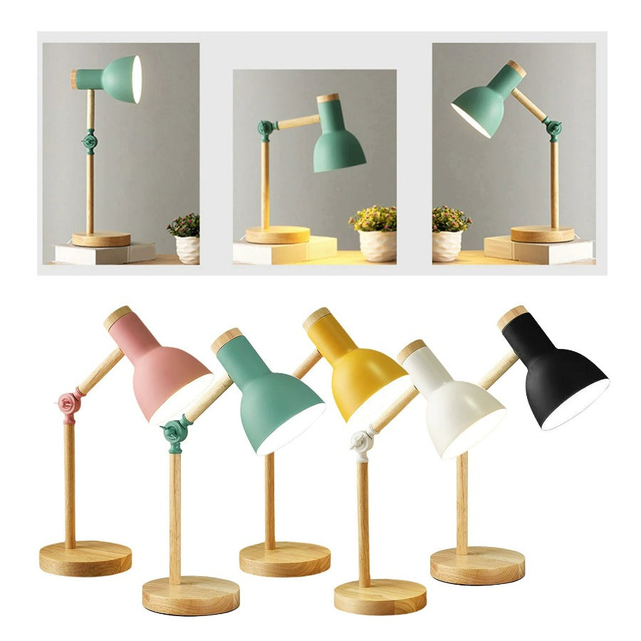 Compact Wooden Desk Lamp