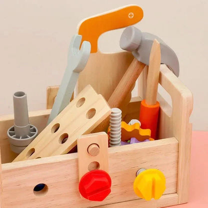 WOODTOOLS - Montessori wooden tool kit for creative learning and motor development in children