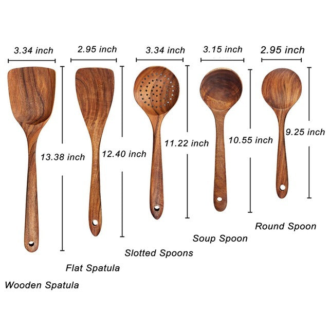 Natural Wooden Kitchen Tool Set