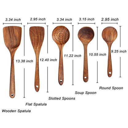 Natural Wooden Kitchen Tool Set