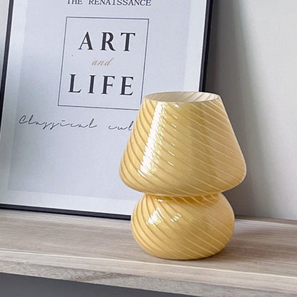 Glass Table Lamp in Fun Mushroom Design