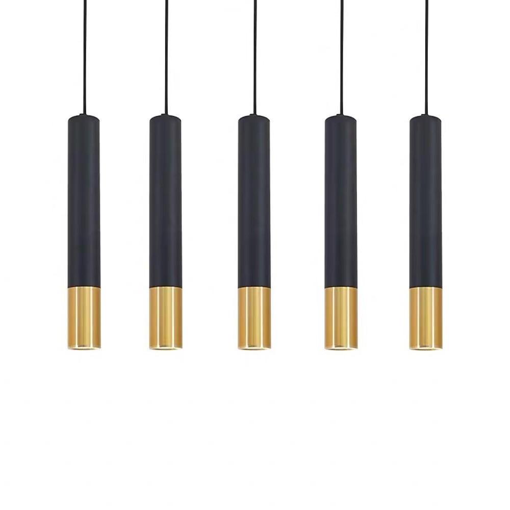Sleek Gold Metal LED Pendant Island Light Fixture