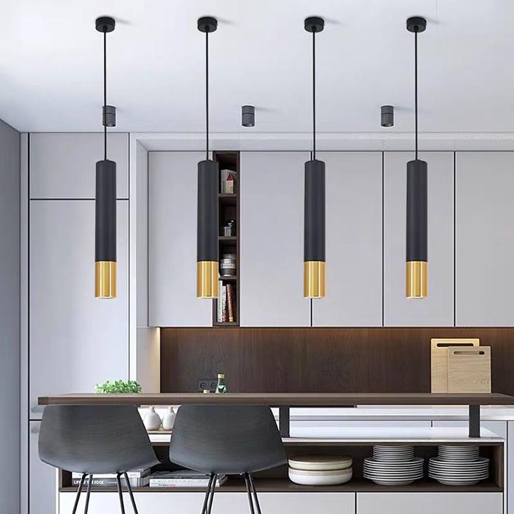 Sleek Gold Metal LED Pendant Island Light Fixture